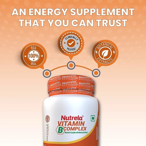 Patanjali Nutrela Vitamin B-Complex - 30 Capsules for Energy