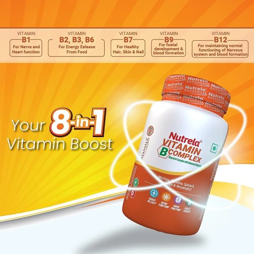 Patanjali Nutrela Vitamin B-Complex - 30 Capsules for Energy