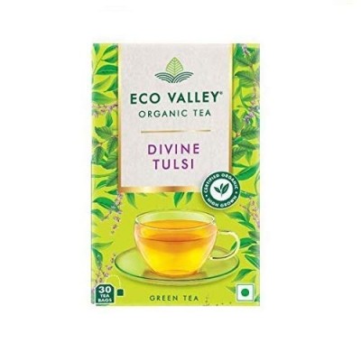 Eco Valley Organic Green Tea, Divine Tulsi, 30 Tea Bags