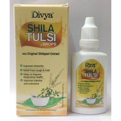 Divya Shila Tulsi Drops with Original Shilajeet, 30 ml