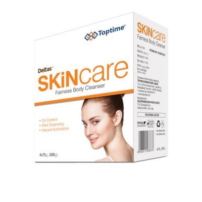 Toptime Skincare Fairness Body Cleanser,  4 Soap X 75 gms