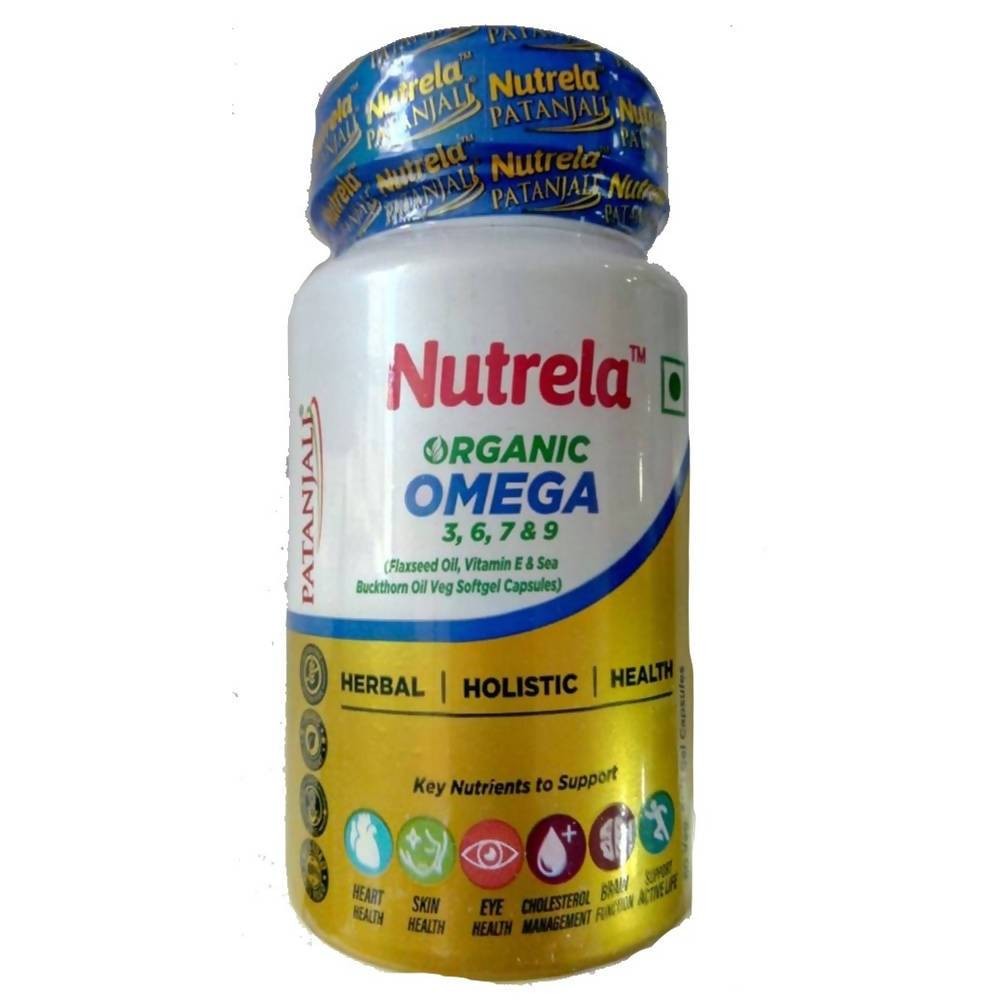Patanjali Nutrela Organic Omega 3, 6, 7 & 9, 60 Veg Soft Gel Capsules